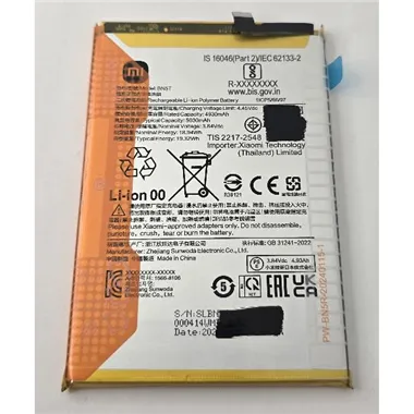 Bateria BN5T 5030mAh para Xiaomi Redmi 13 4G Poco M6 4G 1330102000137B Service Pack