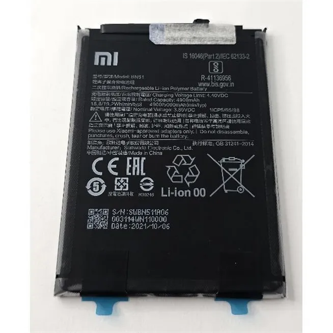 Bateria BN51 4900mAh para Xiaomi Redmi 8 Xiaomi Redmi 8A 46BN51W02093 Service Pack