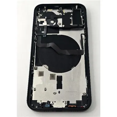 Tapa trasera o tapa bateria negra para iPhone 12 con marco central remanufacurada Grado A 