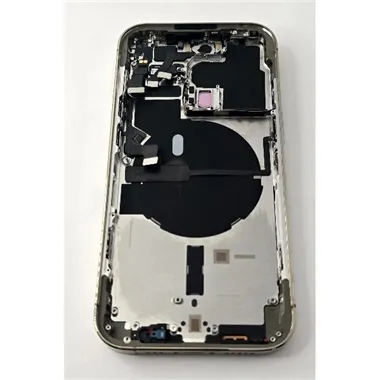 Tapa trasera o tapa bateria dorada para iPhone 14 Pro con marco central remanufacurada Grado A 