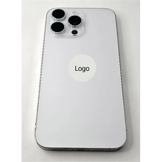Tapa trasera o tapa bateria plata para iPhone 14 Pro Max con marco central remanufacurada Grado A 