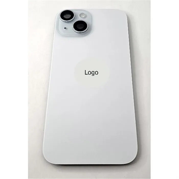 Tapa trasera o tapa bateria azul claro para iPhone 15 remanufacurada Grado A 
