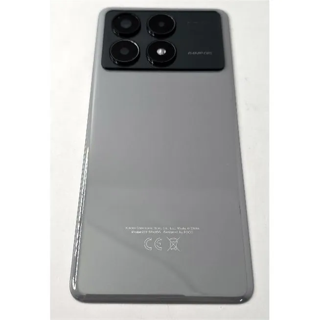 Tapa trasera o tapa bateria gris para Xiaomi Poco X6 Pro 5G con cristal de camara