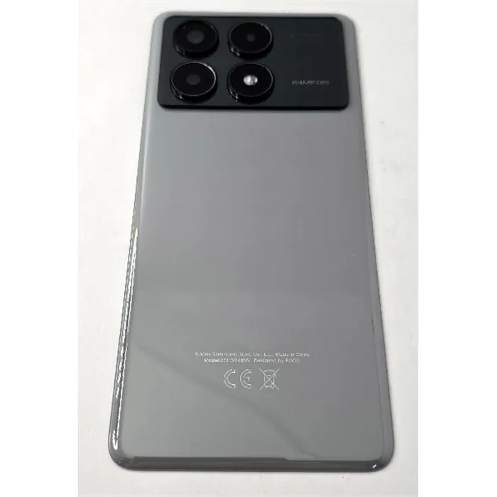 Tapa trasera o tapa bateria gris para Xiaomi Poco X6 Pro 5G con cristal de camara