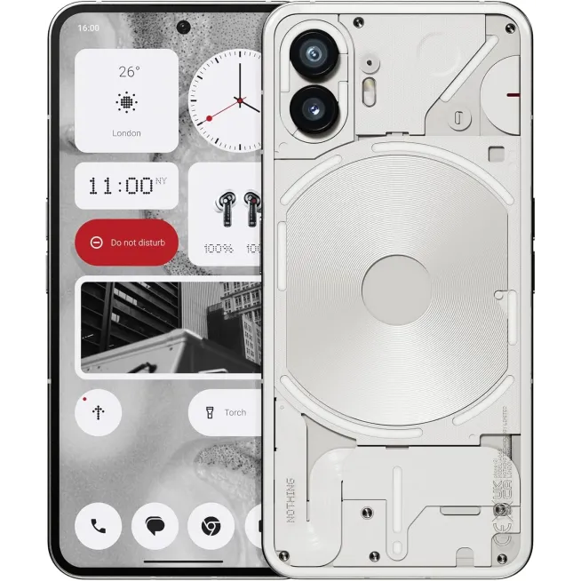 Nothing Phone (2) 256GB + 12GB RAM, Cámara 50MP, Pantalla 6.7" OLED, Batería 4700 mAh, Blanco